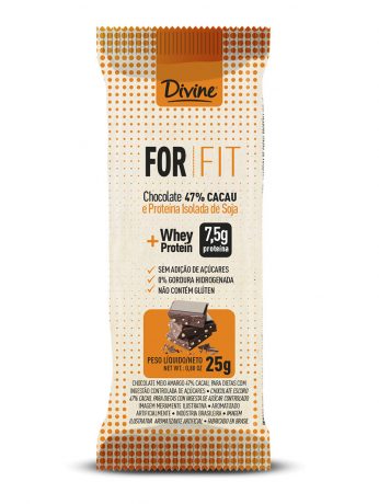 Divine For Fit 25g Chocolate negro 47% cacao + proteína de suero de leche